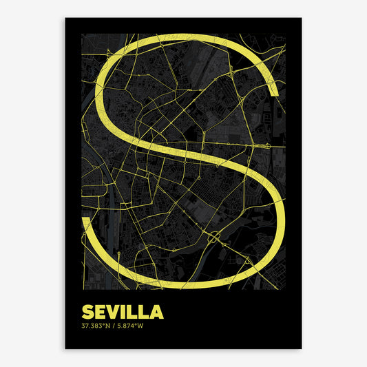 Sevilla Map V07 Night / Frame / Yes