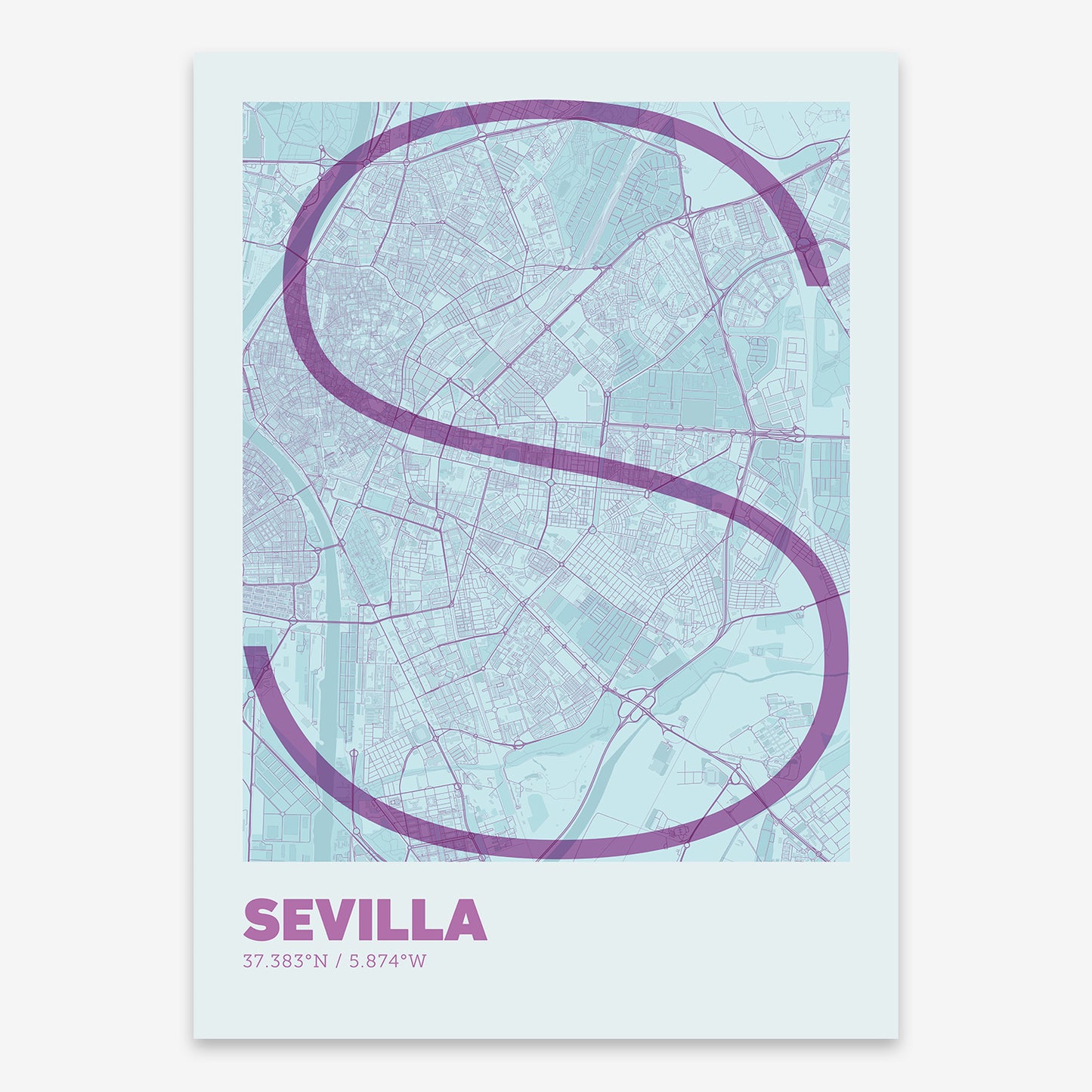 Sevilla Map V07 Shabby / No Frame / No