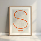 Decorative poster of Seville – Ultra-thin typographic art