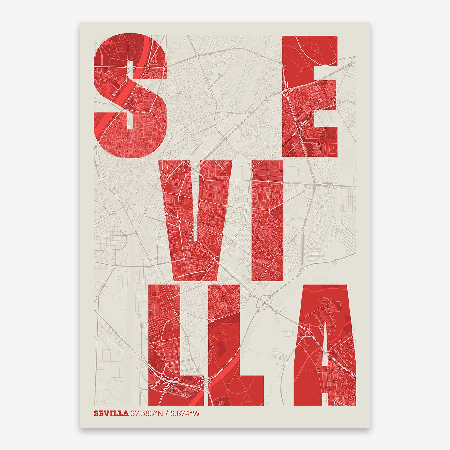 Sevilla Map V08 Boho / No Frame / No