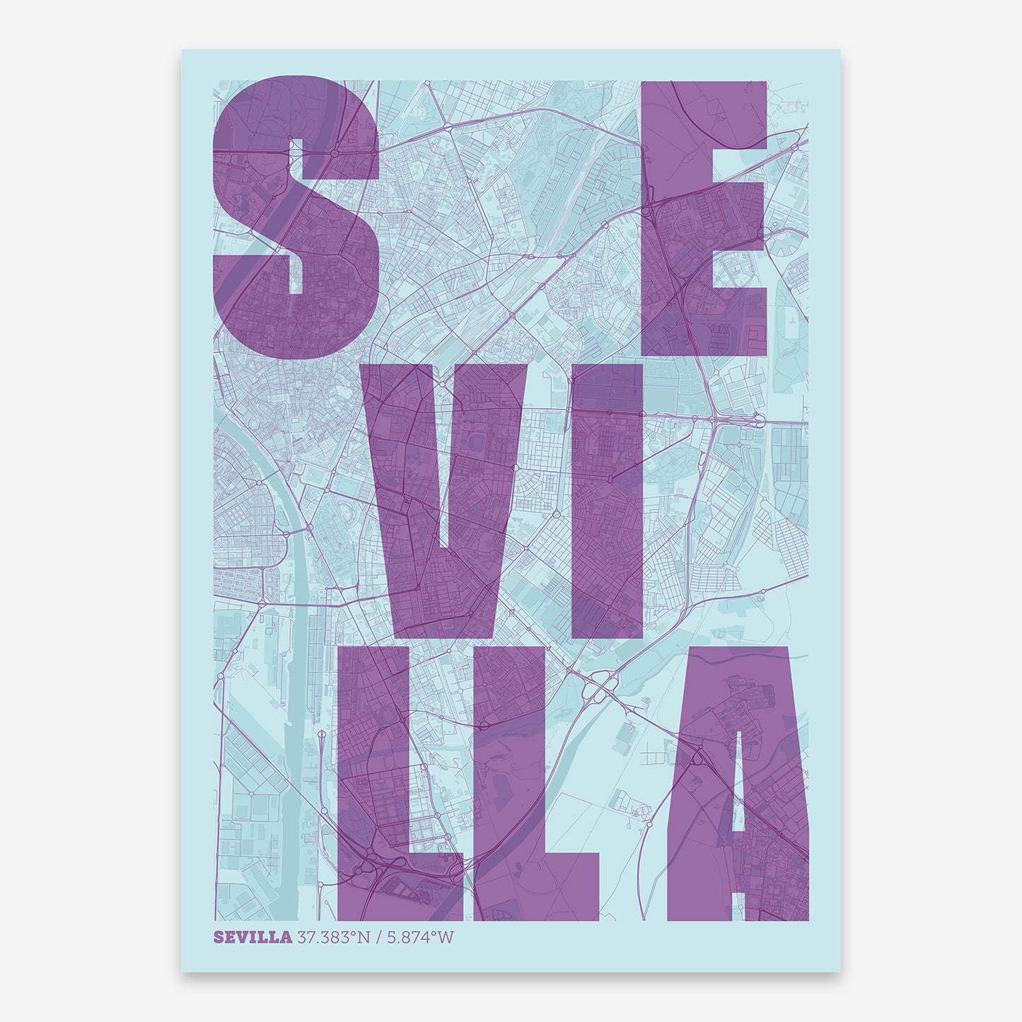 Sevilla Map V08 Shabby / No Frame / No