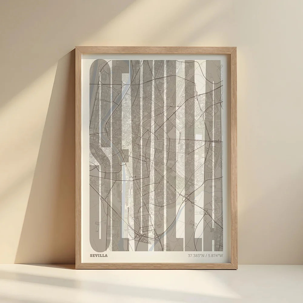 Graphic souvenir of Seville – Contemporary typographic print