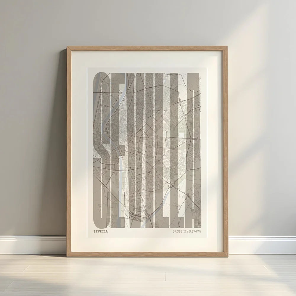 Graphic souvenir of Seville – Contemporary typographic print
