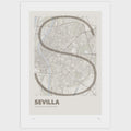 Lámina tipográfica de Sevilla – diseño Ultrafina, sin marco sobre papel