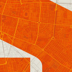 Detalle de la lámina tipográfica de Sevilla, textura del papel Giclée