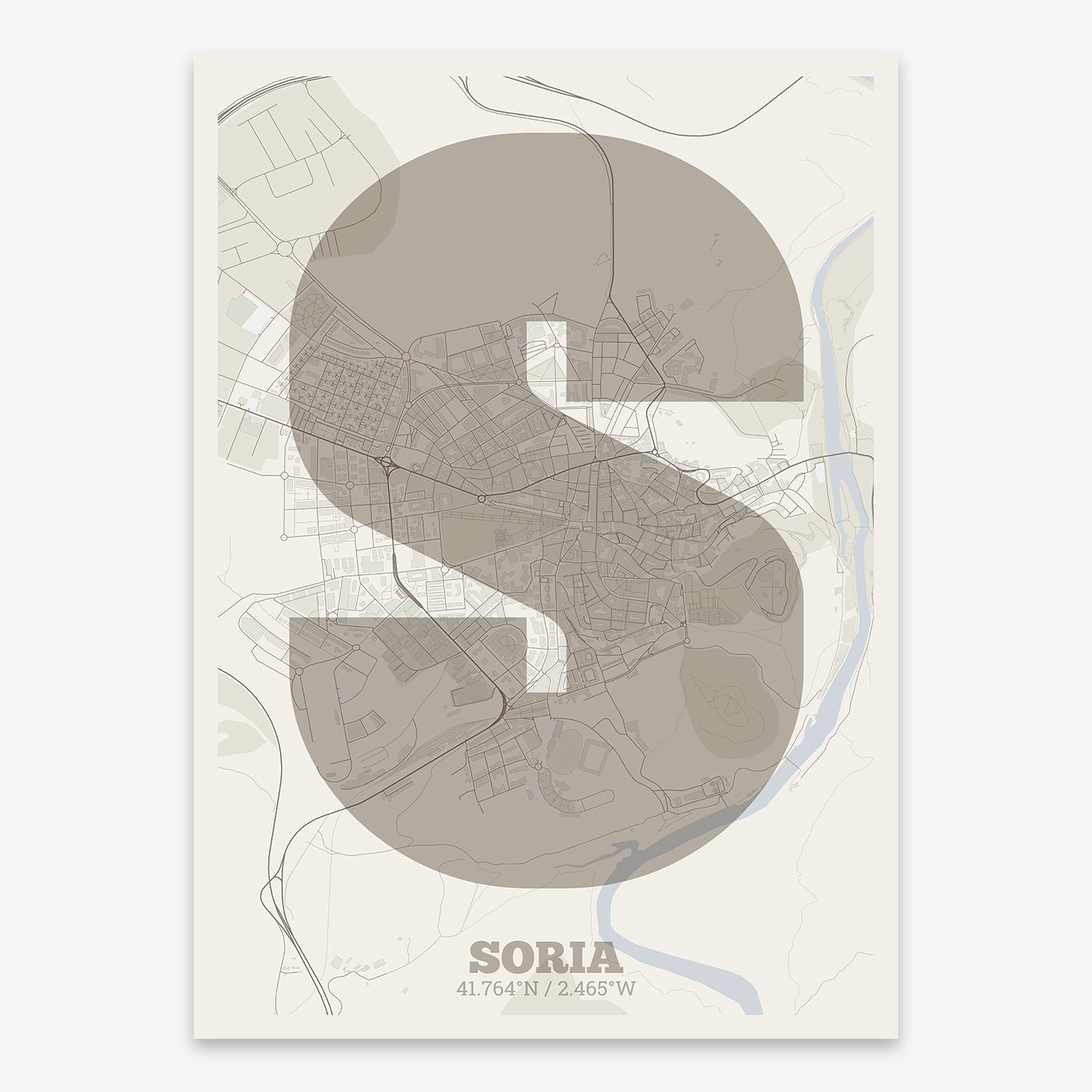 Soria Map V02 Rustic / No Frame / No