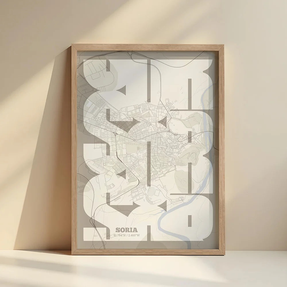 Soria art poster with geometric typography - Custom decoration