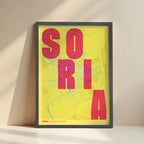 Creative print of Soria – Graphic design and typography on a map