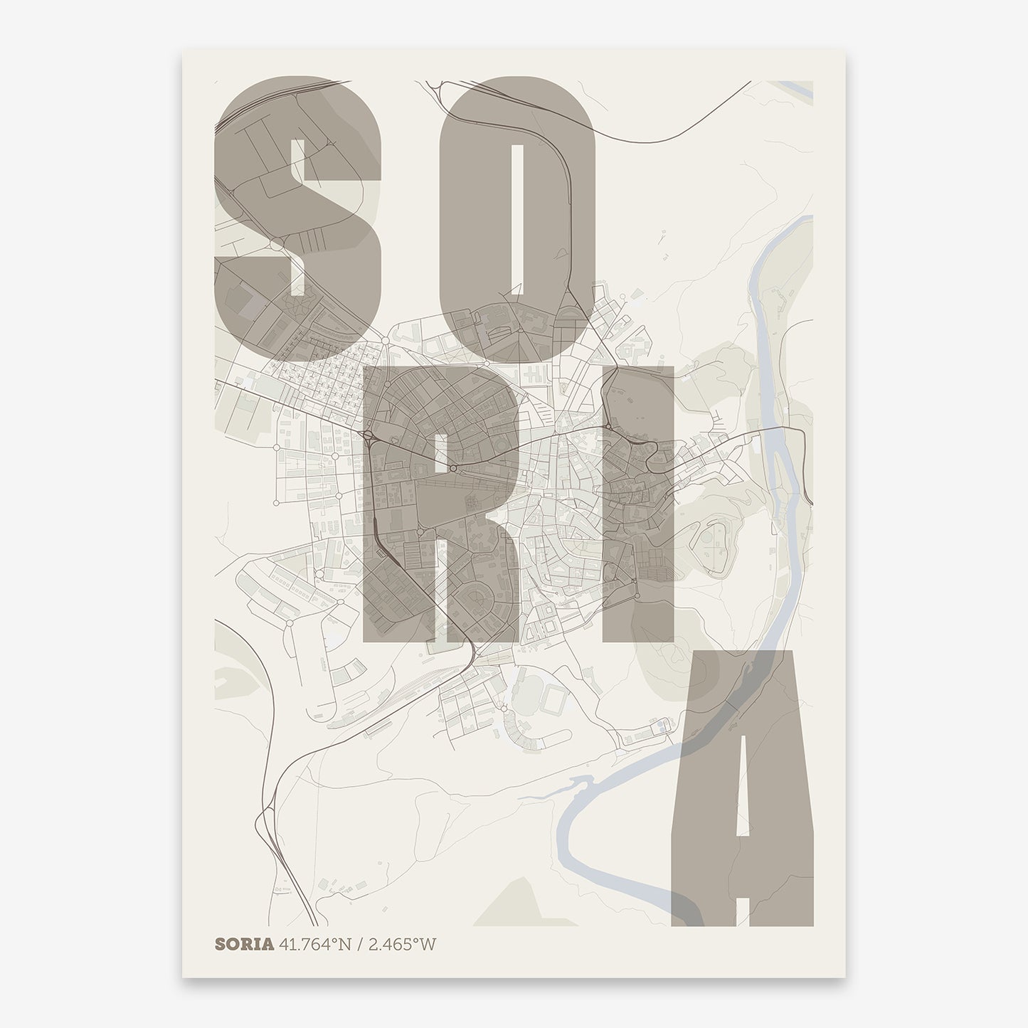 Soria Map V08 Rustic / No Frame / No