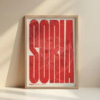 Graphic souvenir of Soria – Contemporary typographic print