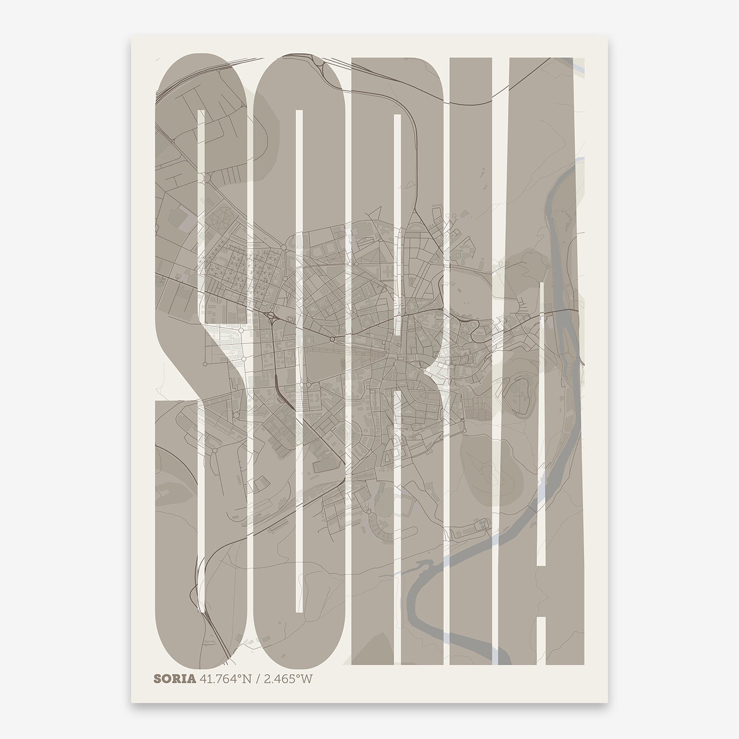 Soria Map V09 Rustic / No Frame / Yes