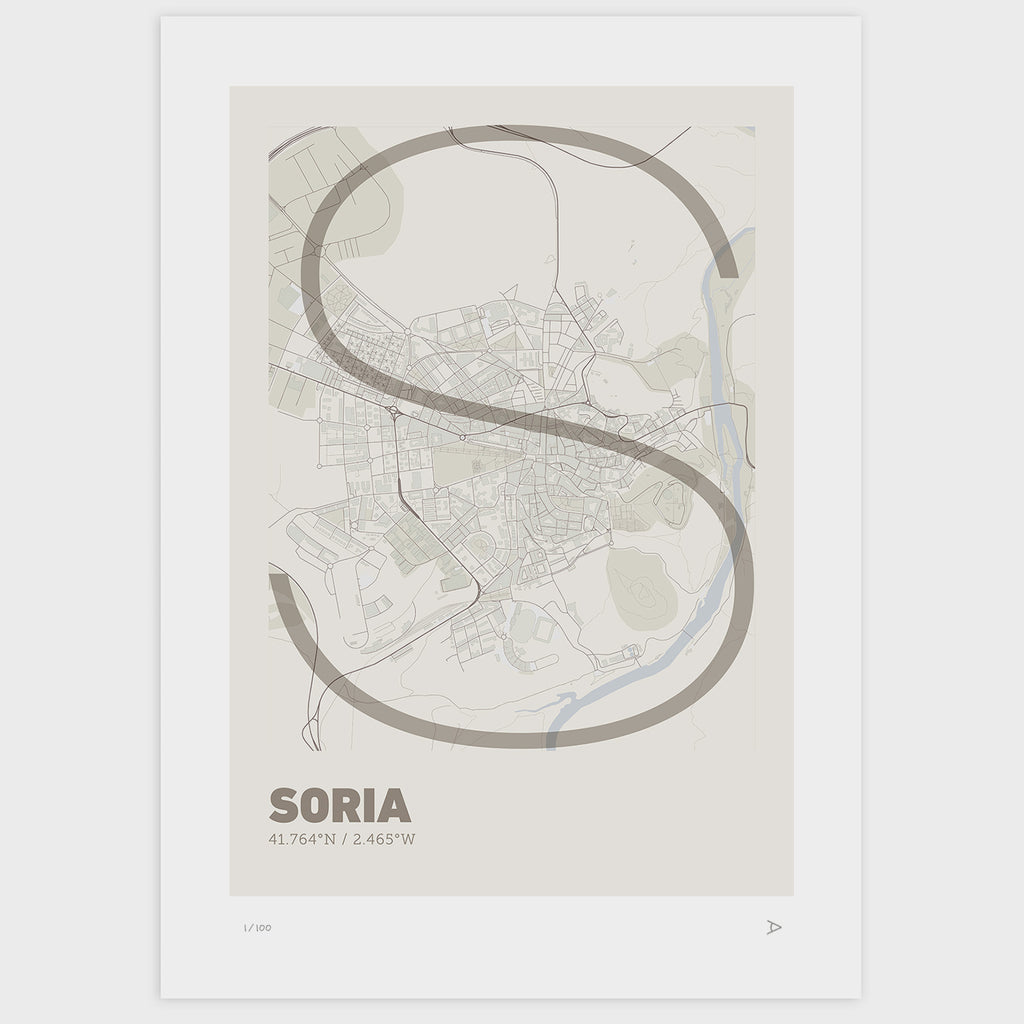 Lámina tipográfica de Soria – diseño Ultrafina, sin marco sobre papel