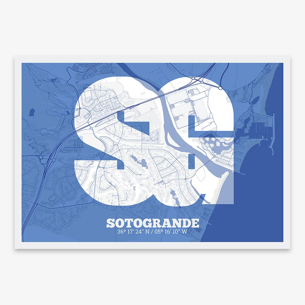 Decorative print of Sotogrande – Modern typographic art