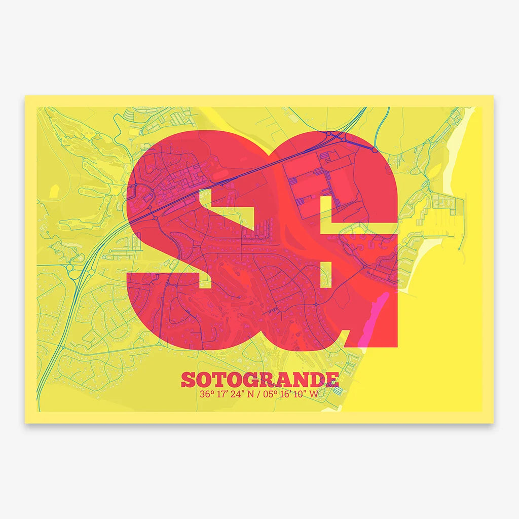 Decorative print of Sotogrande – Modern typographic art