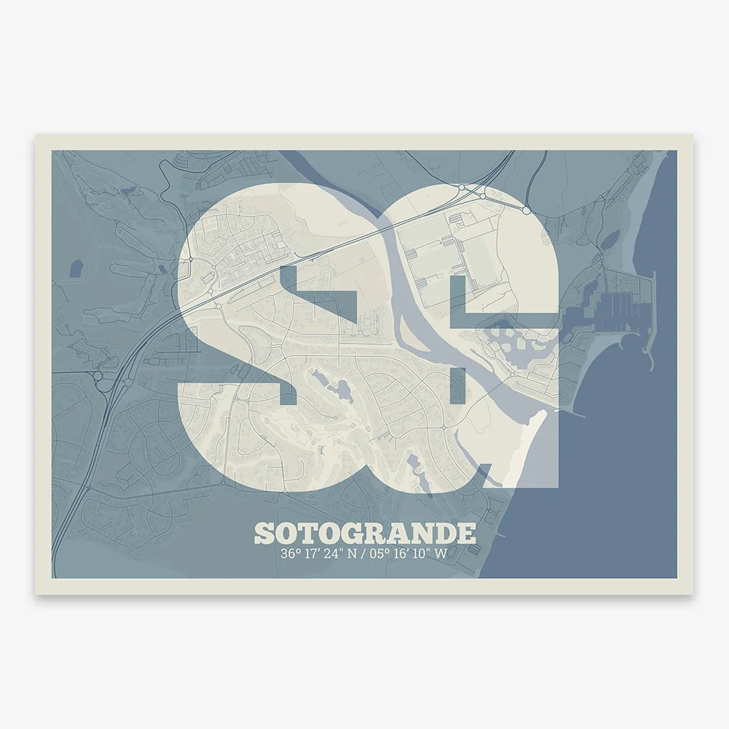 Decorative print of Sotogrande – Modern typographic art