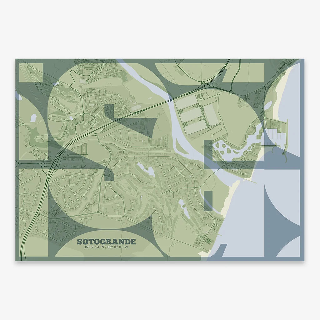 Sotogrande art poster with geometric typography - Custom decoration