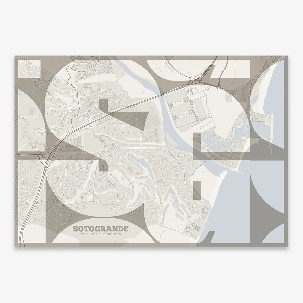 Sotogrande art poster with geometric typography - Custom decoration