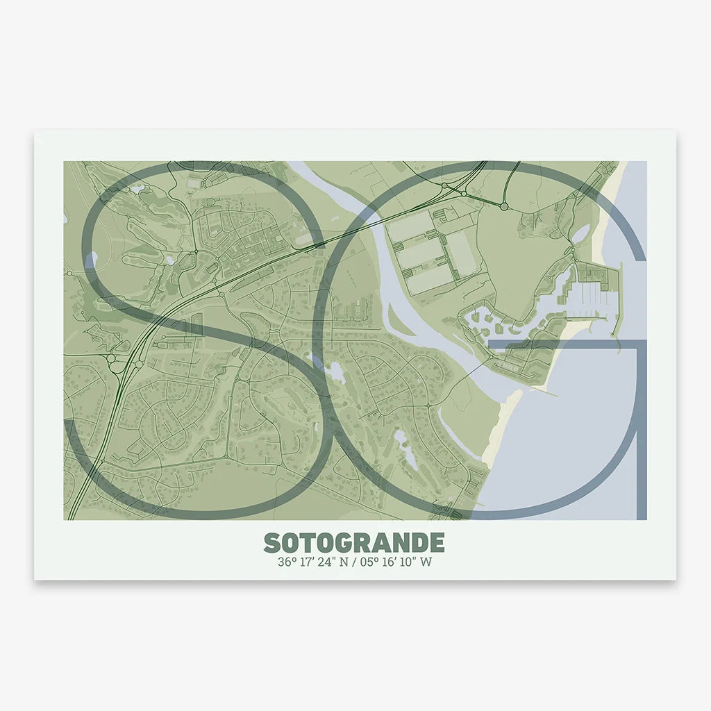 Sotogrande decorative poster – Ultra-fine typographic art
