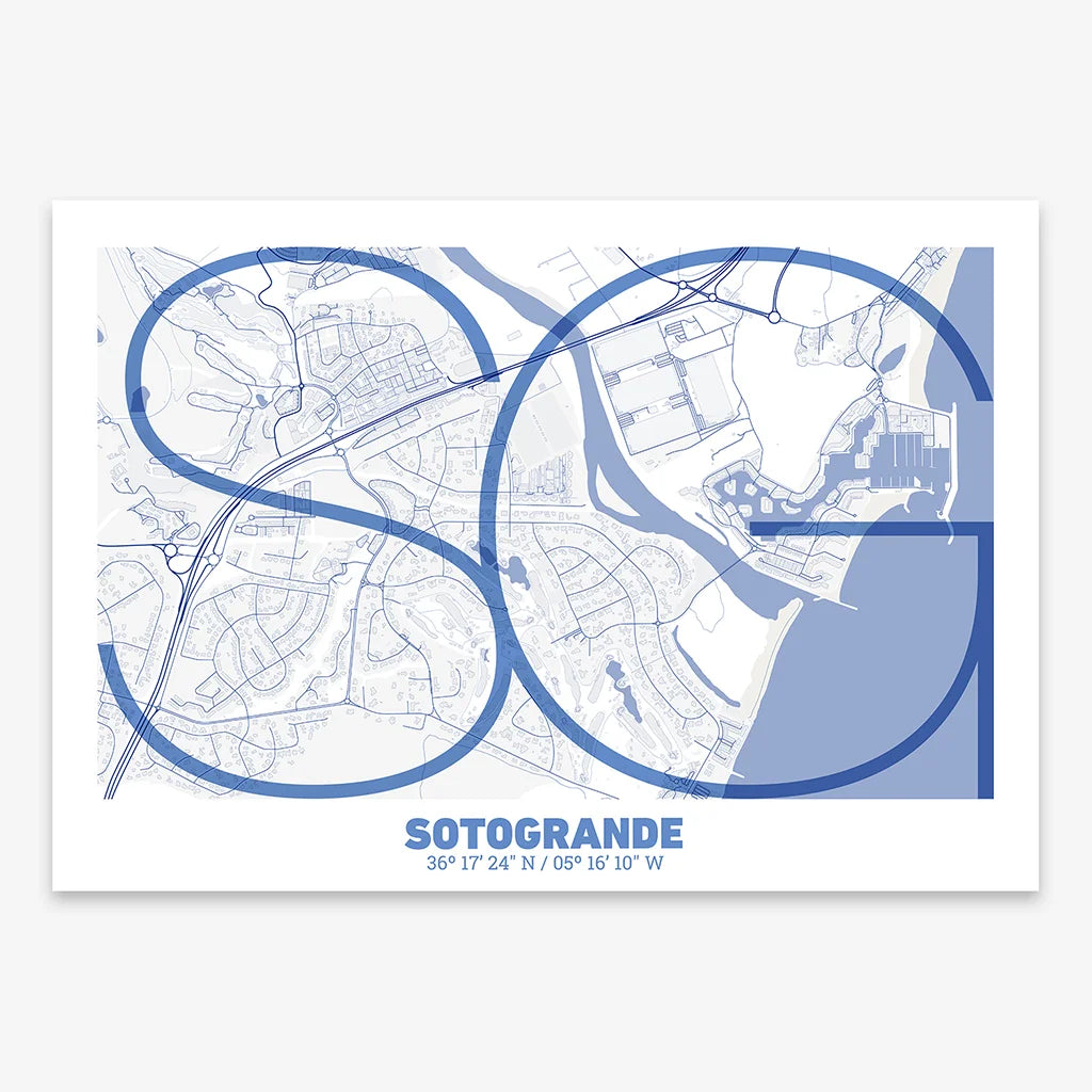 Sotogrande decorative poster – Ultra-fine typographic art
