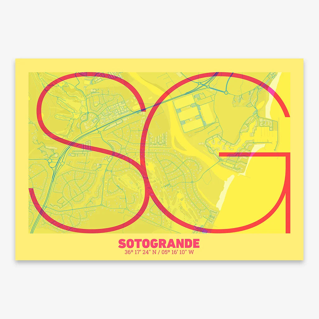Sotogrande decorative poster – Ultra-fine typographic art