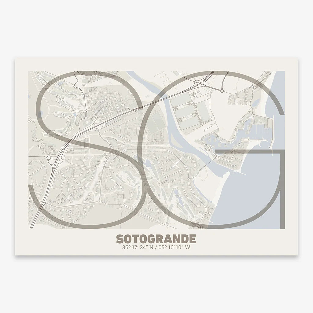 Sotogrande decorative poster – Ultra-fine typographic art