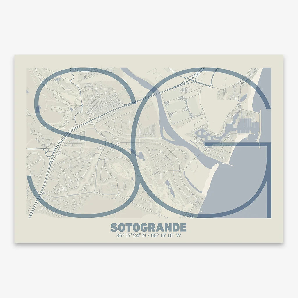 Sotogrande decorative poster – Ultra-fine typographic art
