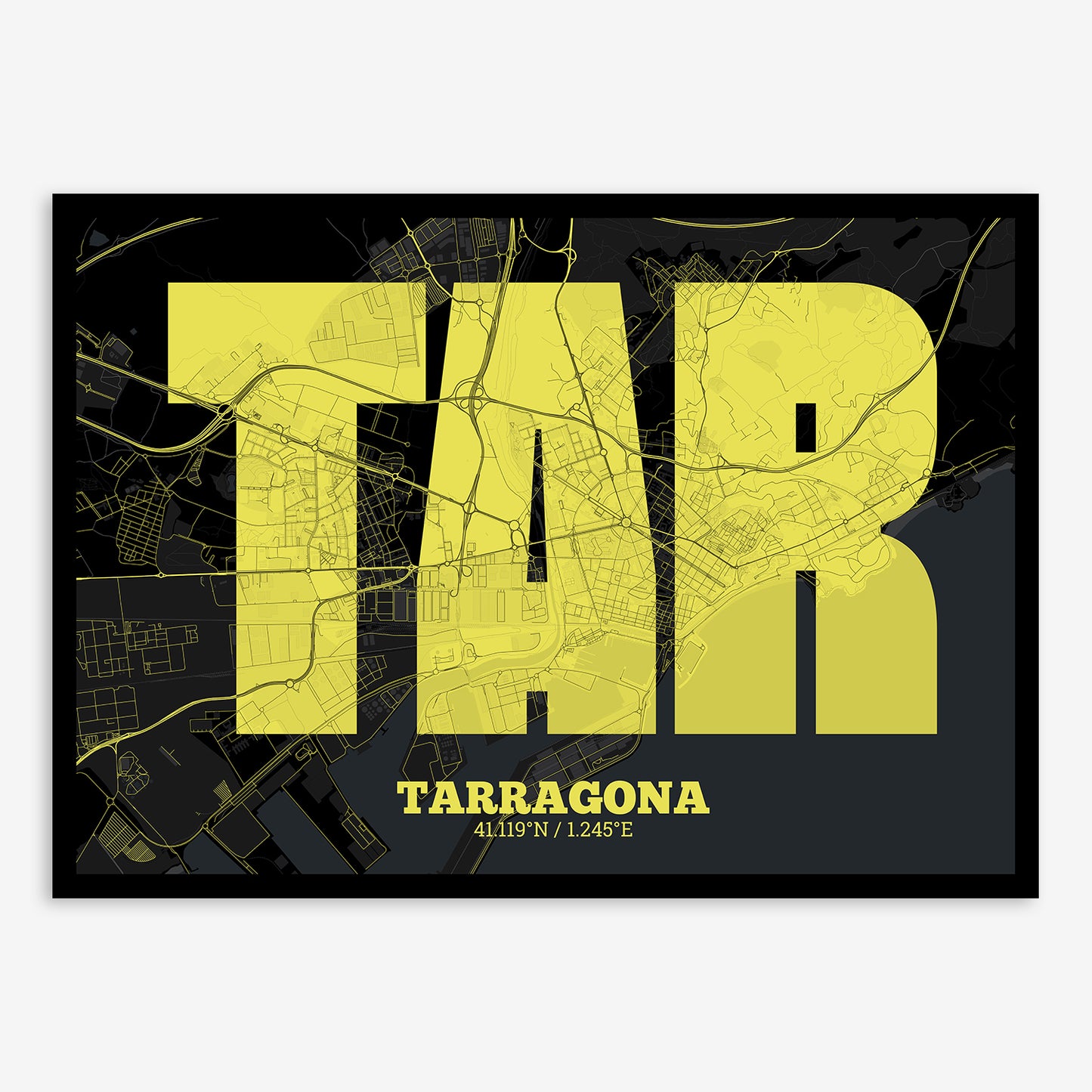 Tarragona Map V02 Night / No Frame / No