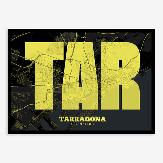 Tarragona Map V02 Night / Frame / Yes