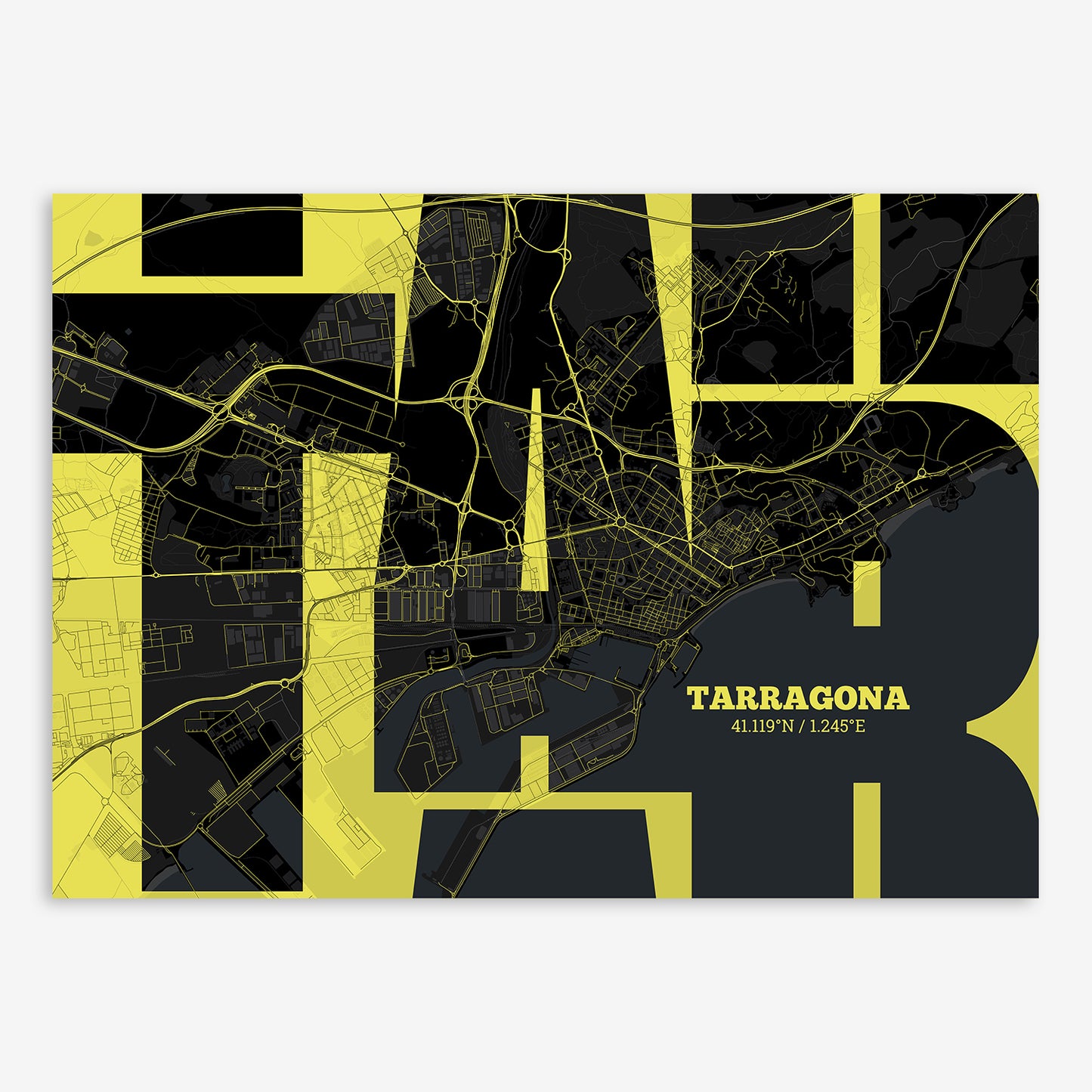 Tarragona Map V03 Night / No Frame / No