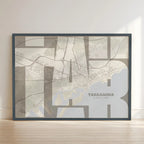 Artistic poster of Tarragona with geometric typography - Custom decoration