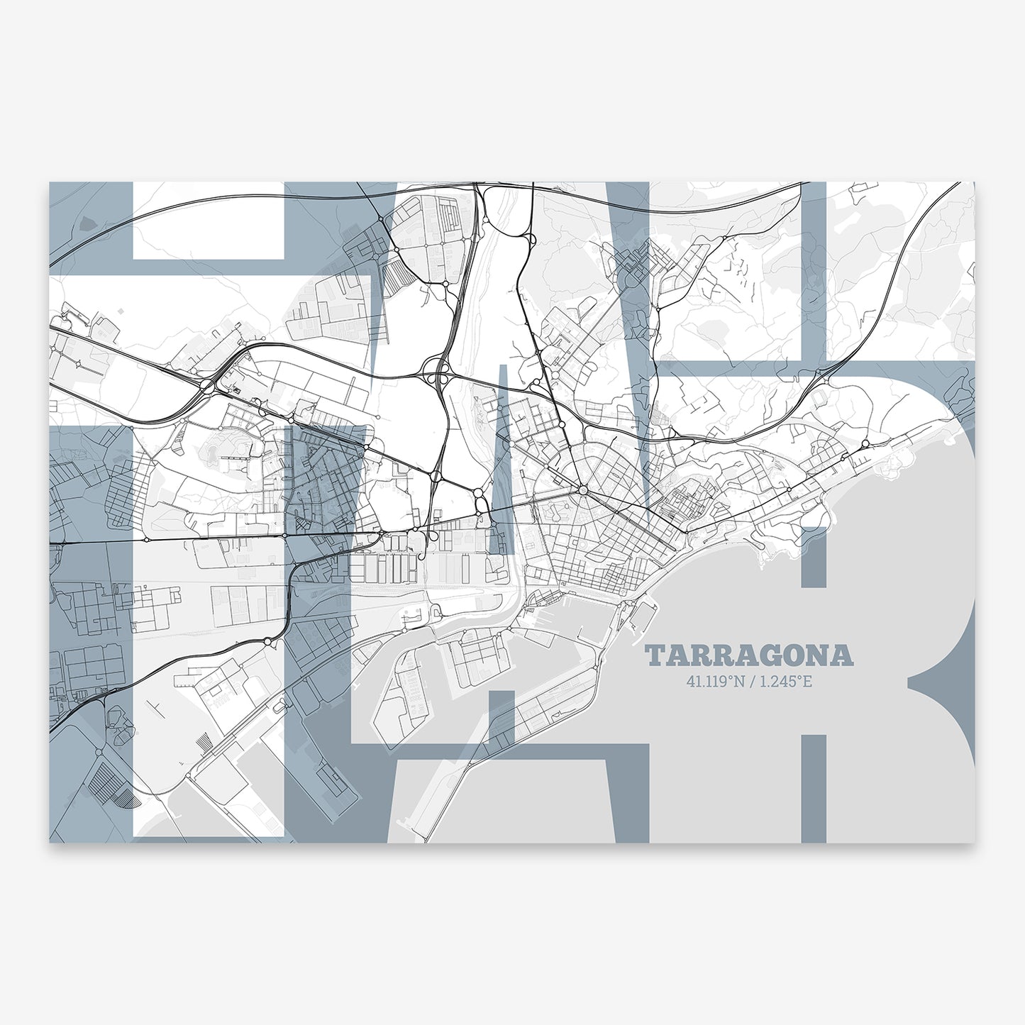 Tarragona Map V03 Urban / No Frame / No