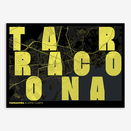 Tarragona Map V08 Night / Frame / Yes