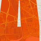 Detalle de la lámina tipográfica de Tarragona, textura del papel Giclée