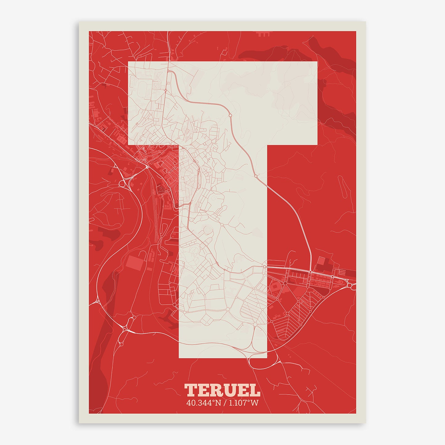 Teruel Map V02 Boho / No Frame / No