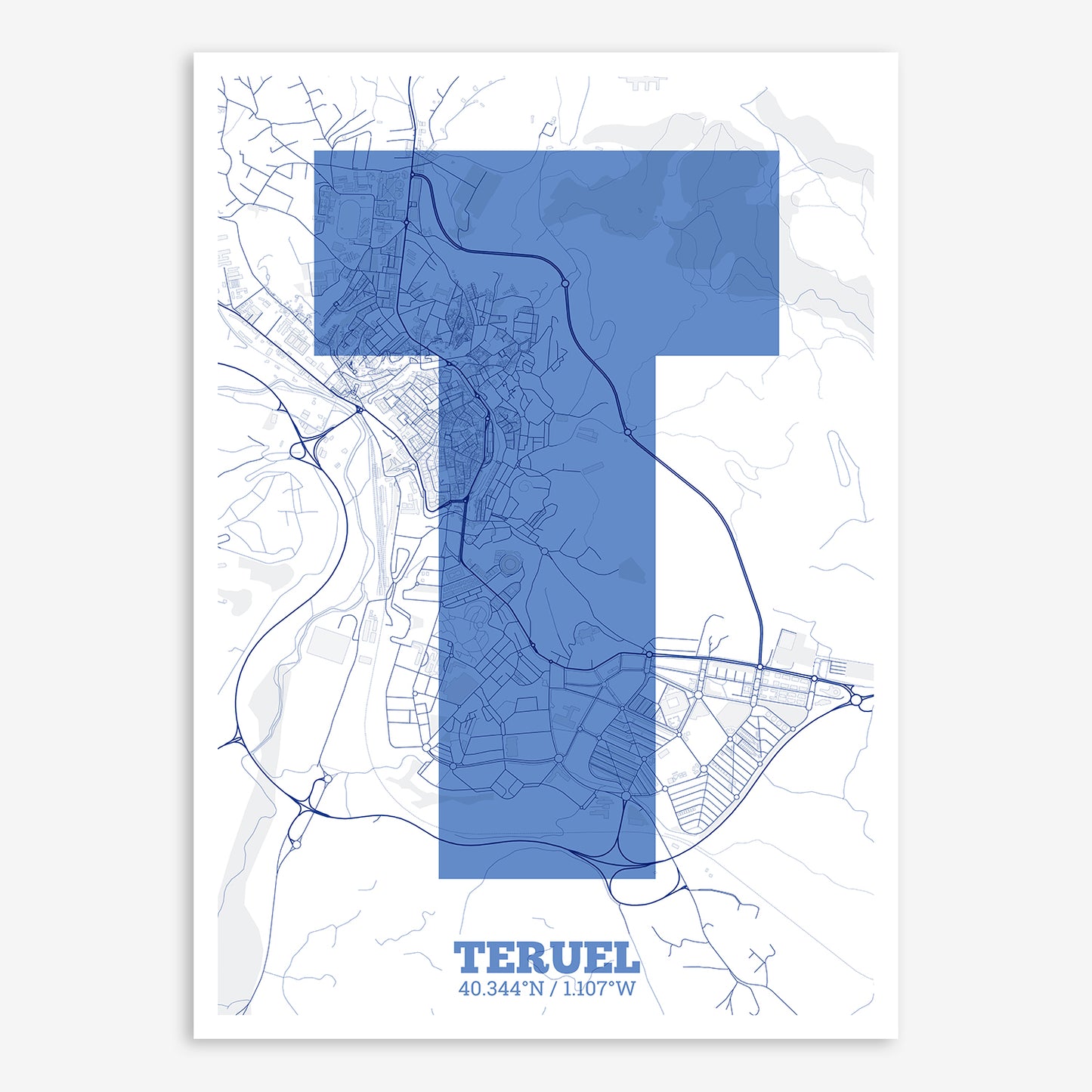 Teruel Map V02 Med / Frame / No