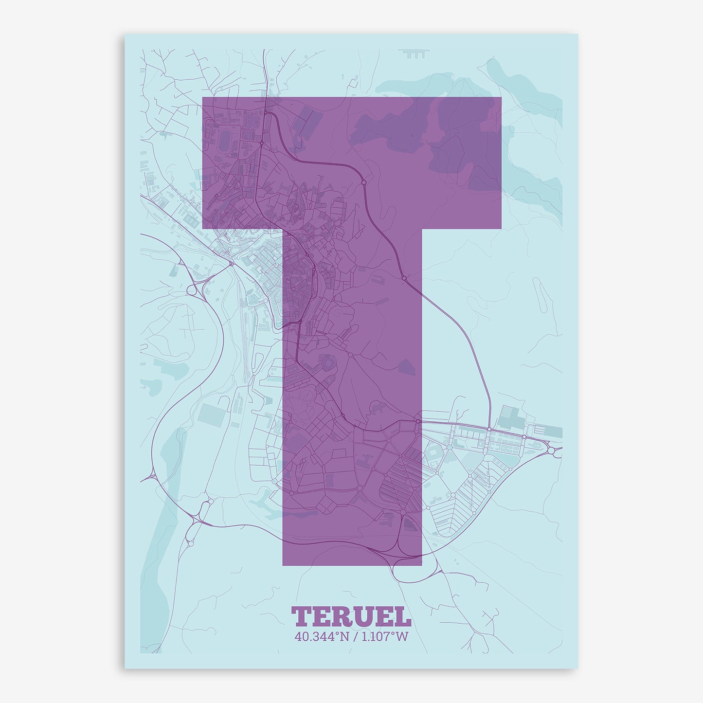 Teruel Map V02 Shabby / No Frame / No