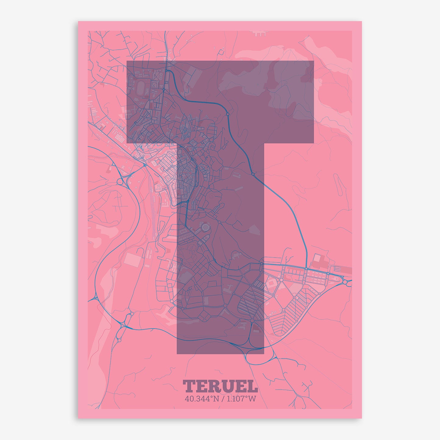 Teruel Map V02 Tuscan / No Frame / No