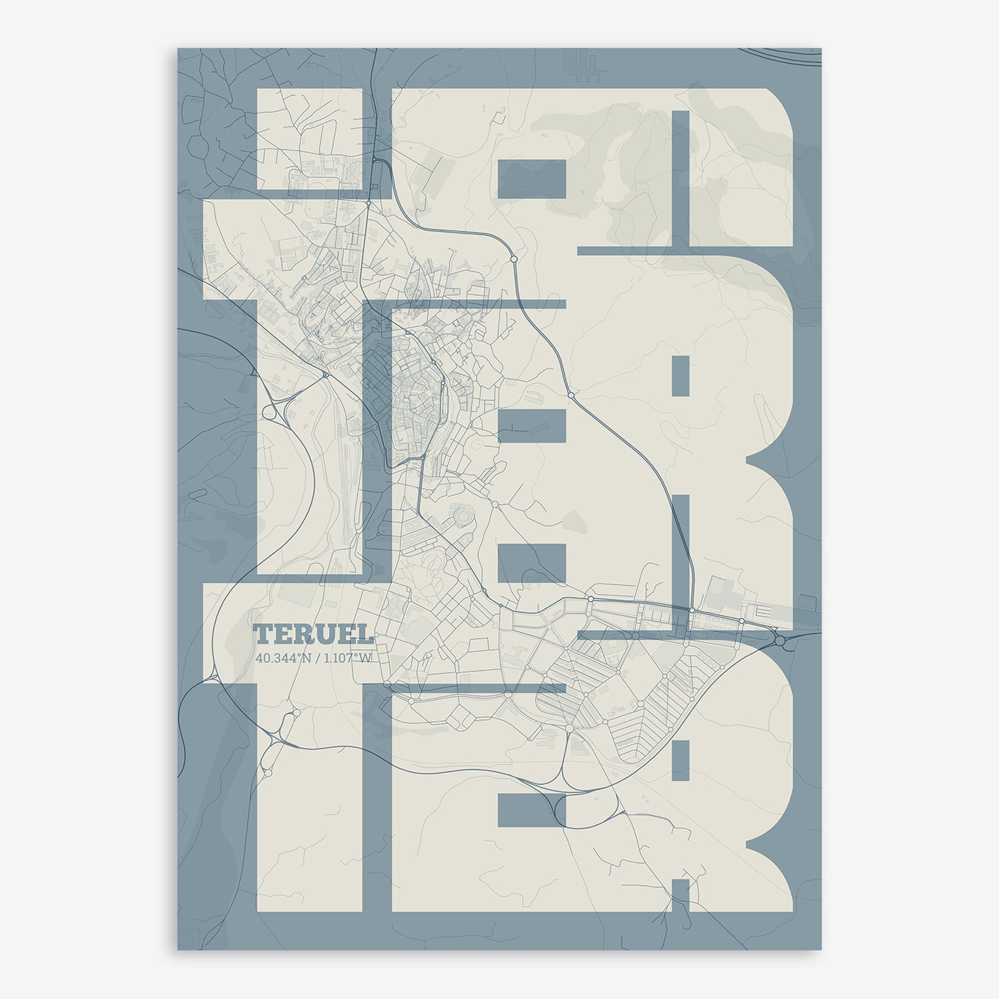 Teruel Map V03 Seaside / Frame / No