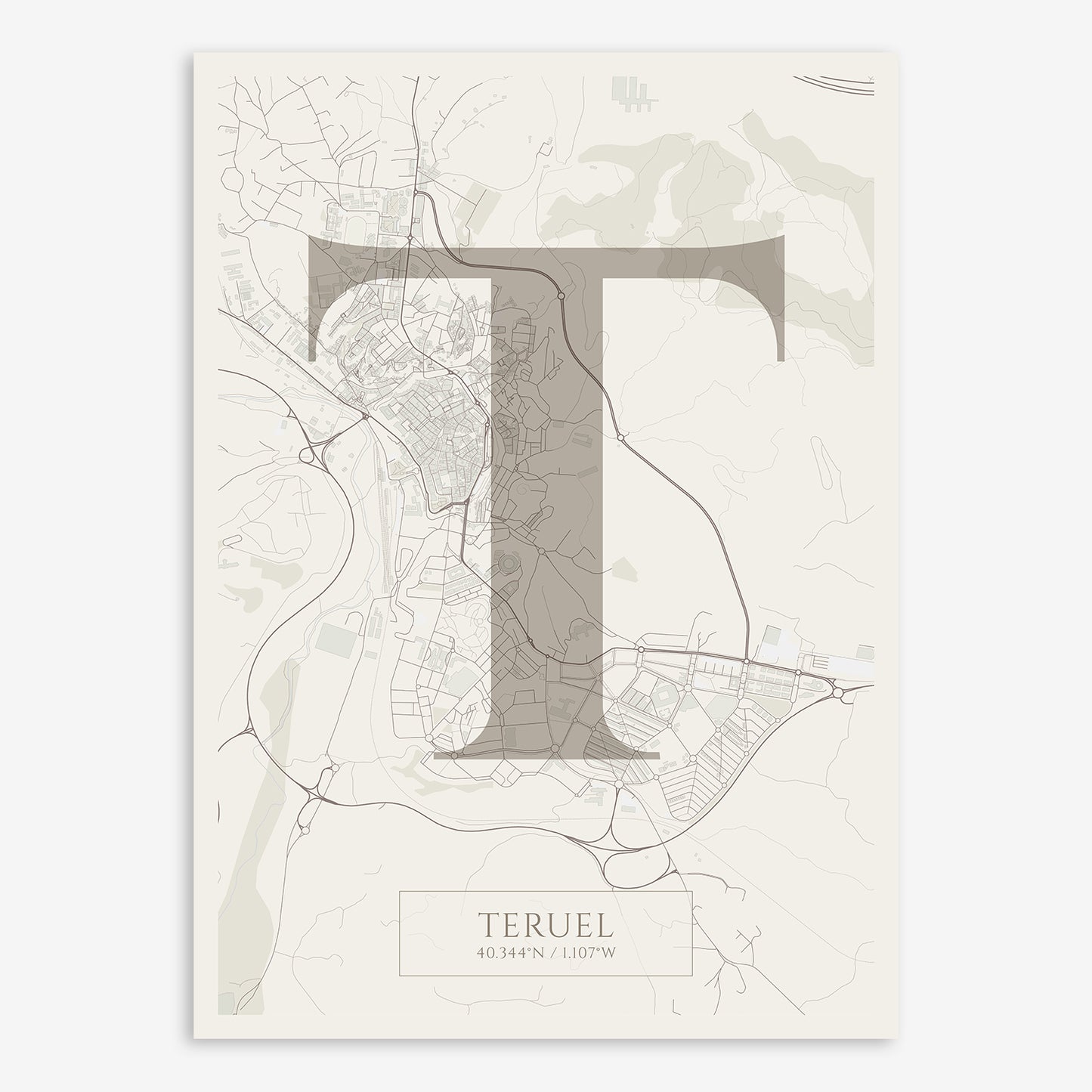 Teruel Map V06 Rustic / No Frame / No