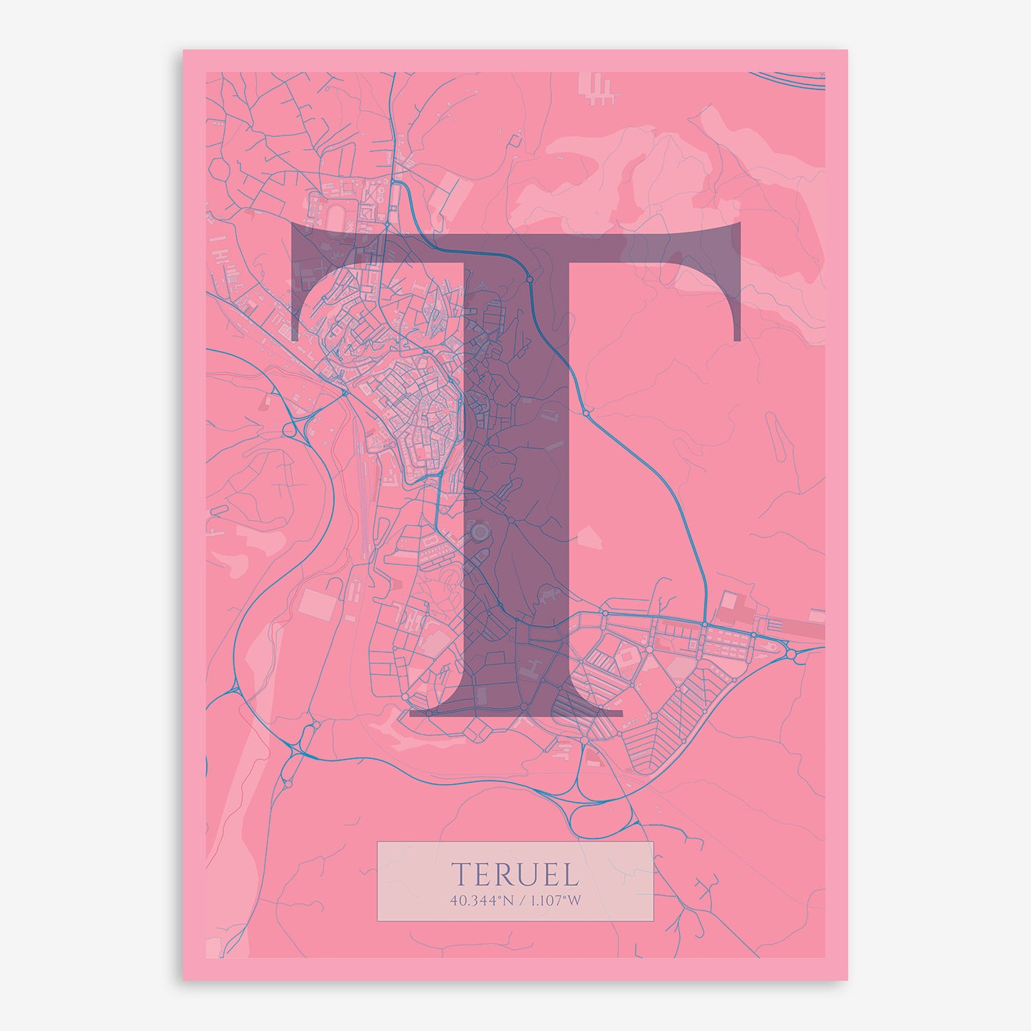 Teruel Map V06 Tuscan / Frame / Yes