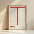 Póster decorativo de Teruel – Arte tipográfico ultrafino