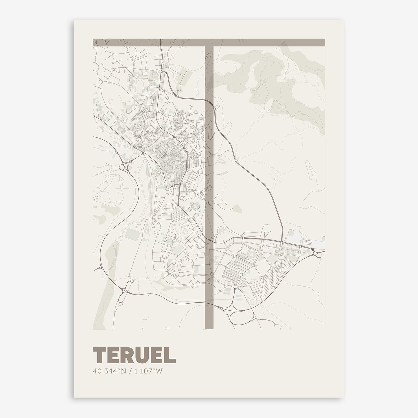 Teruel Map V07 Rustic / No Frame / No