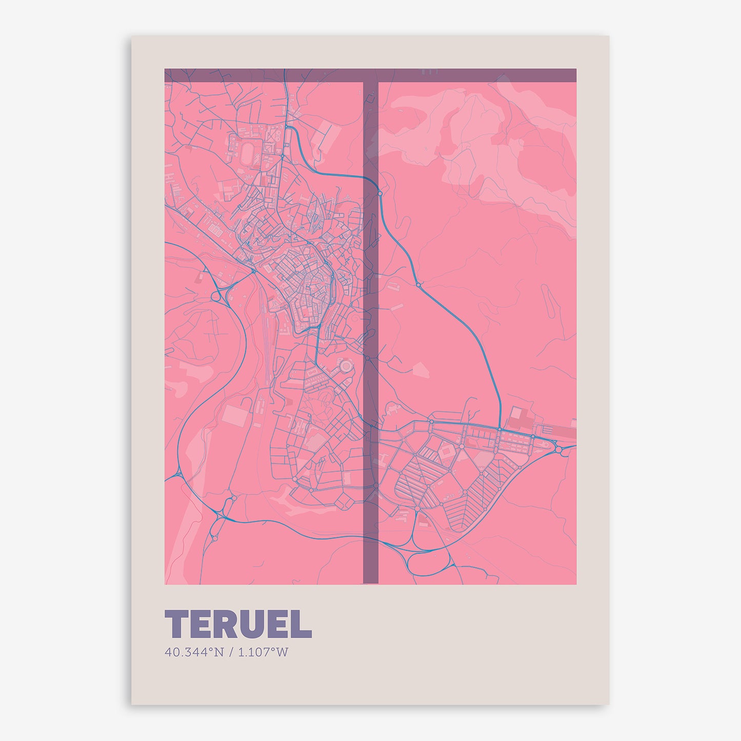 Teruel Map V07 Tuscan / No Frame / No