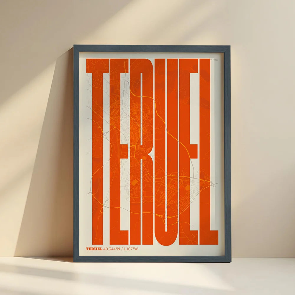 Recuerdo gráfico de Teruel – Lámina tipográfica contemporánea