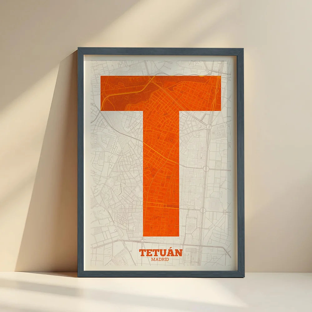 Lámina decorativa de Tetuán, Madrid – Arte tipográfico moderno