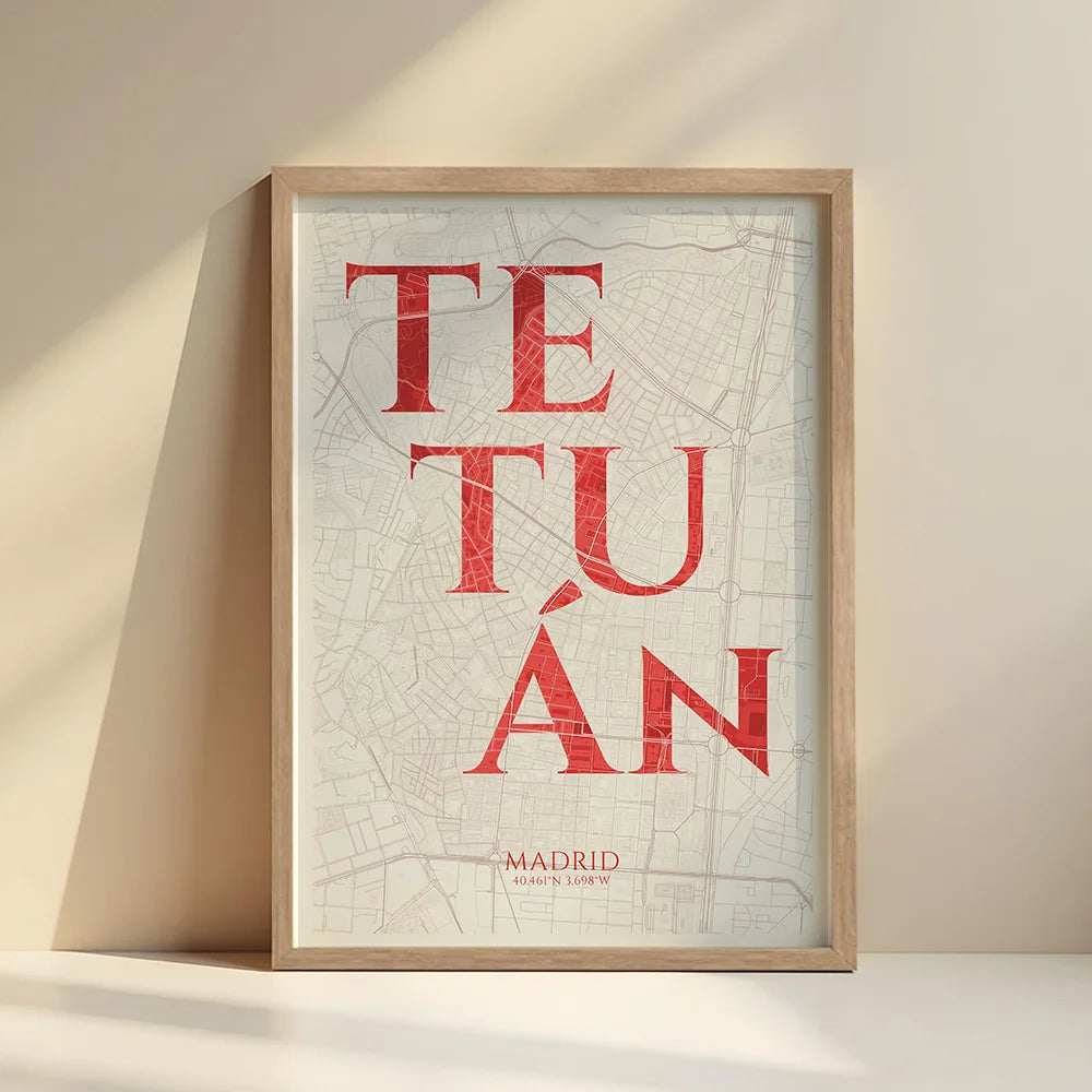 Elegant print of Tetuán, Madrid – Minimalist and sophisticated poster