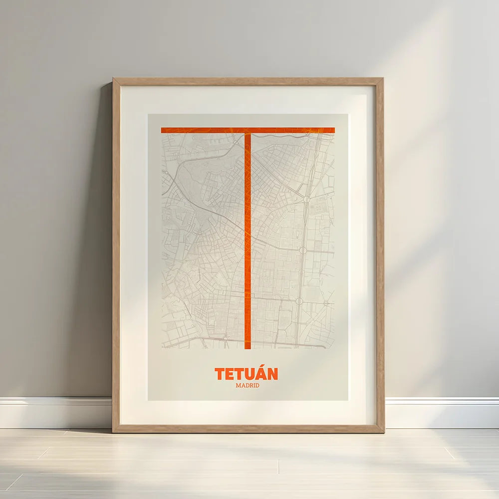 Decorative poster of Tetuán, Madrid – Ultra-fine typographic art