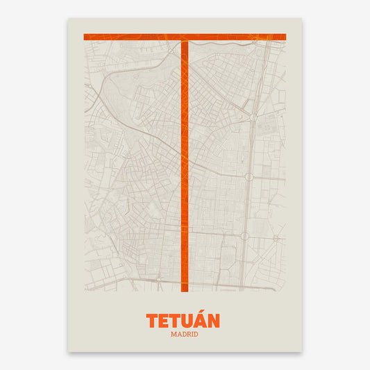 Decorative poster of Tetuán, Madrid – Ultra-fine typographic art