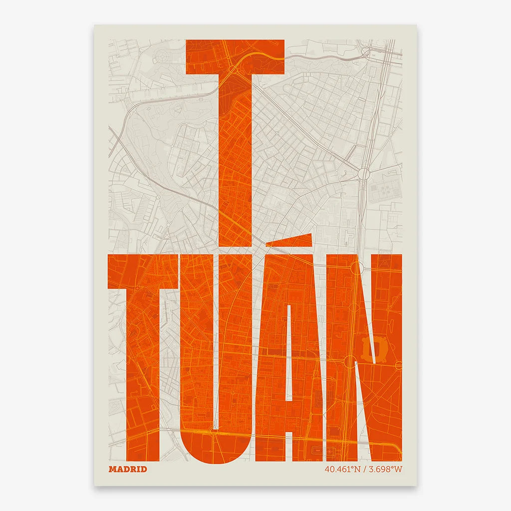 Graphic souvenir of Tetuán, Madrid – Contemporary typographic print