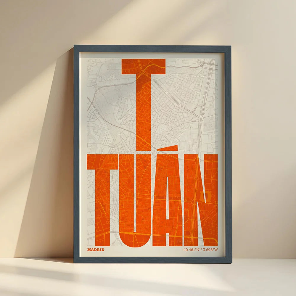 Recuerdo gráfico de Tetuán, Madrid – Lámina tipográfica contemporánea